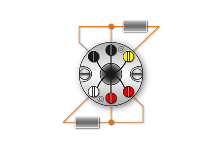 Fig. 6: 2xPt100/3-Conductor circuit - Marking: black/yellow, red/white